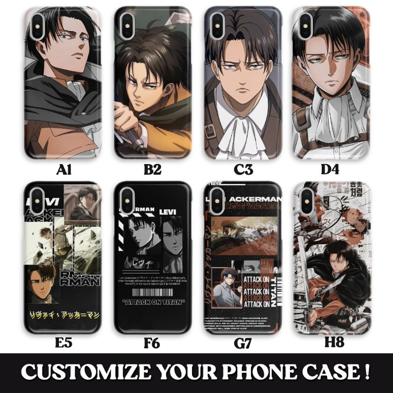 Case Hp Softcase Hardcase Levi Ackerman + Bisa Pakai Gambar Sendiri (Casing Hp iPhone Samsung OPPO V