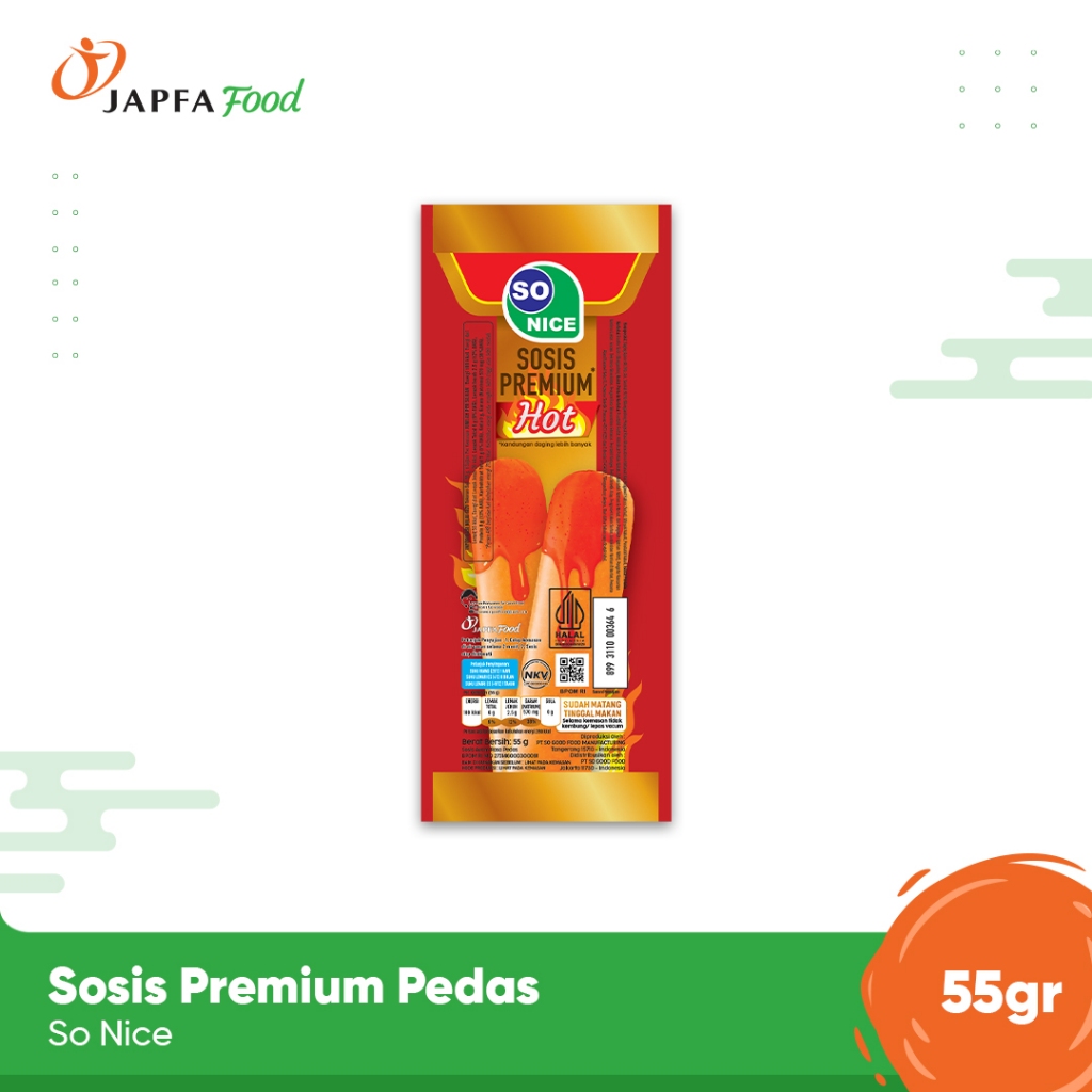 

So Nice Sosis Premium Hot / Pedas 55gr