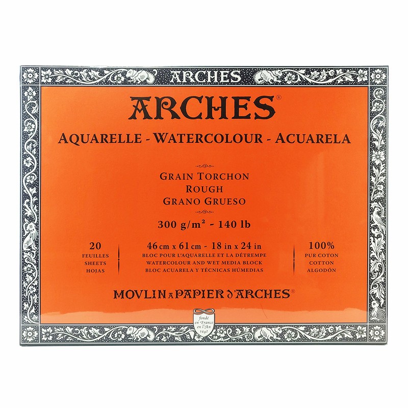 

Arches Natural White Watercolour Block, Rough, 300G, 46 X 61 Cm, 20Sheets