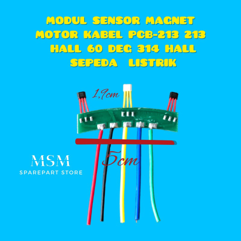 MODUL SENSOR MAGNET MOTOR KABEL PCB-213 213 HALL 60 DEG 314 HALL SEPEDA  LISTRIK
