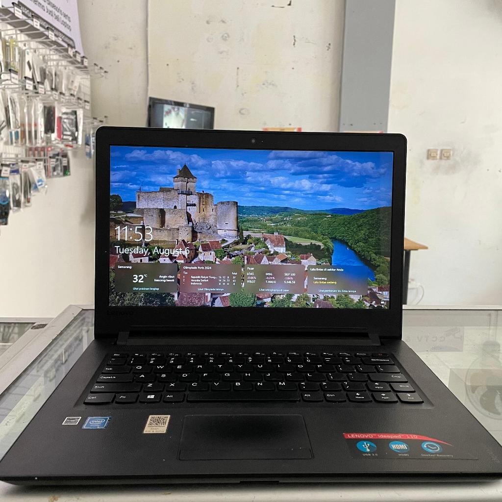 Lenovo Ideapad 110 - 14 Inch Display - Intel Celeron CPU N3060 - RAM 4 GB - SSD 256 GB - WIN 10 - Be