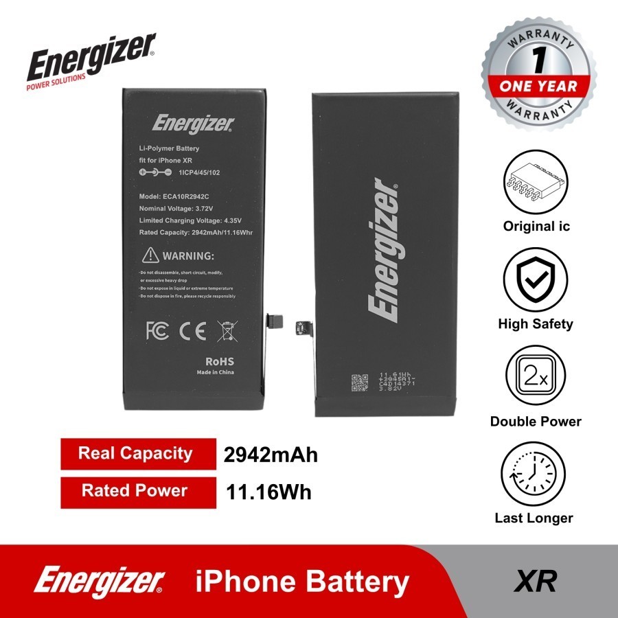 Batre Baterai Battery Energizer - iPhone X / XR / XS / XS Max Original