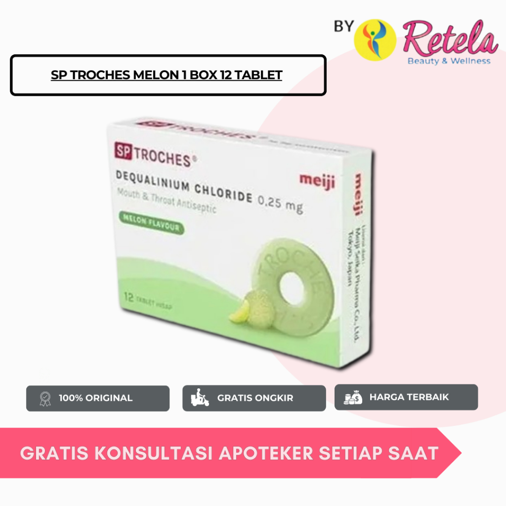 

SP TROCHES MELON 1 BOX 12 TABLET/ RADANG / MELEGAKAN TENGGOROKAN