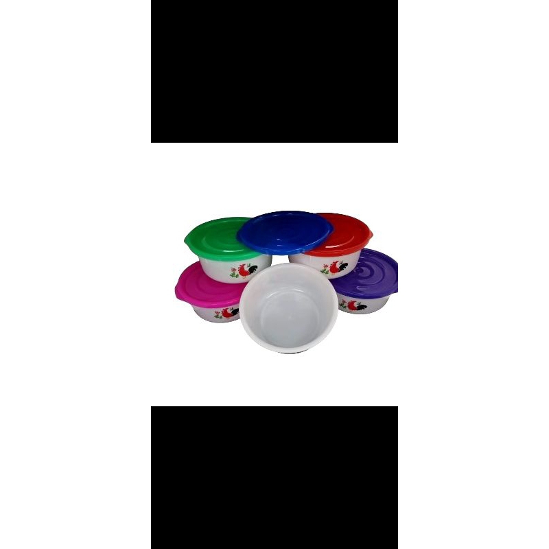 Mangkuk Tutup motif jago/Mangkok Tutup Jago plastik 6pcs