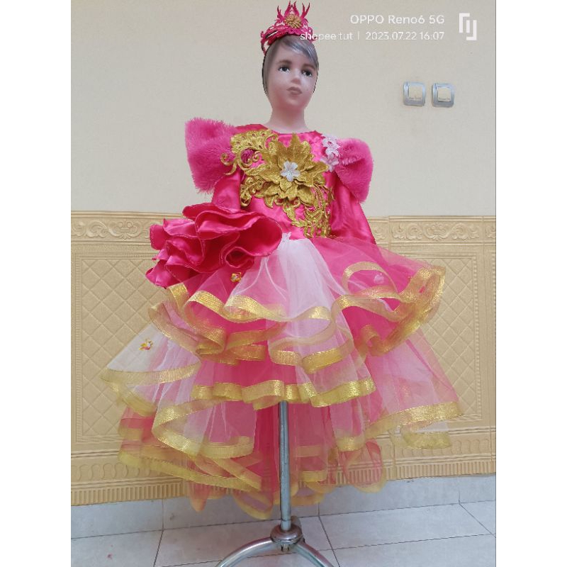 baju fashion show/baju mayoret/baju pesta anak perempuan dijamin realpict free bando bisa request wr