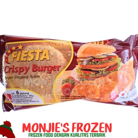 

FIESTA Crispy Burger Isi 6 360gr - Burger Krispi Daging Ayam