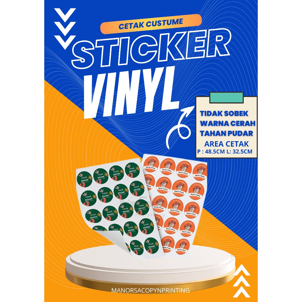 

CETAK STIKER VINYL A3 / CETAK STIKER LABEL KEMASAN / LABEL USAHA MAKANAN / CETAK LABEL MINUMAN