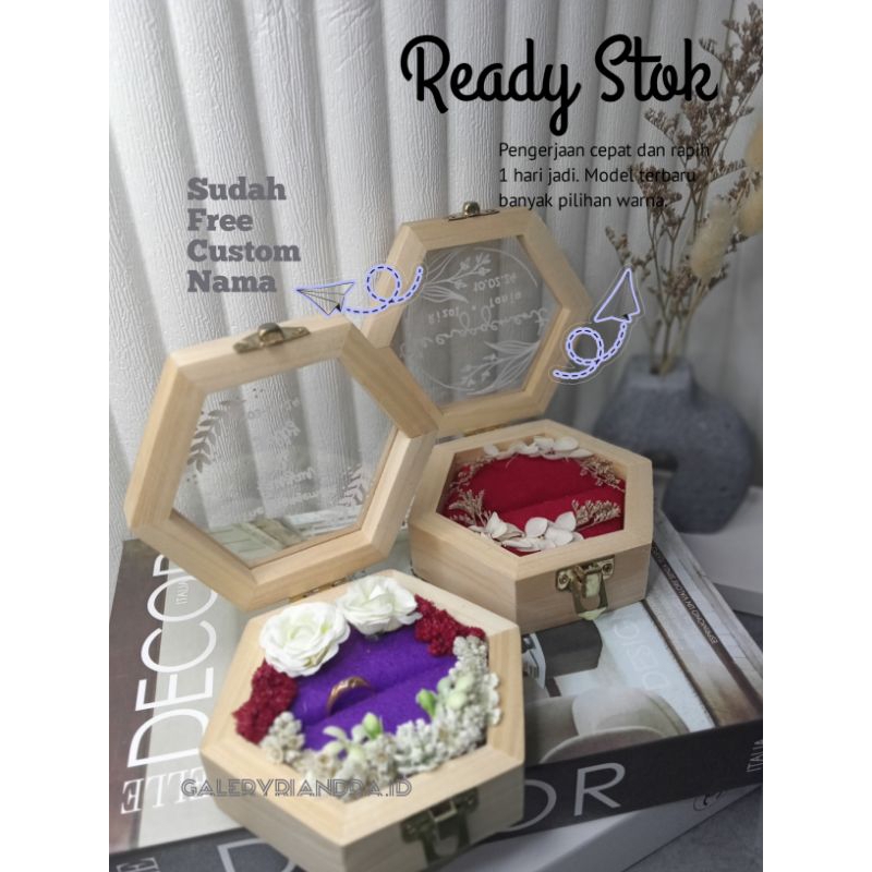 

Ring Box Hexa LOLLY /kotak cincin lamaran READY STOCK