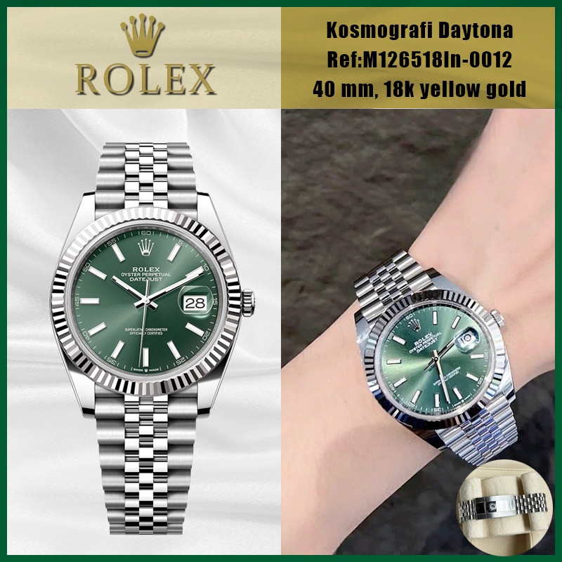 [Garansi Seumur Hidup] 100% Original Jam Tangan Pria Rolex Asli 18K Emas Putih Swiss Tahan Air Gerak