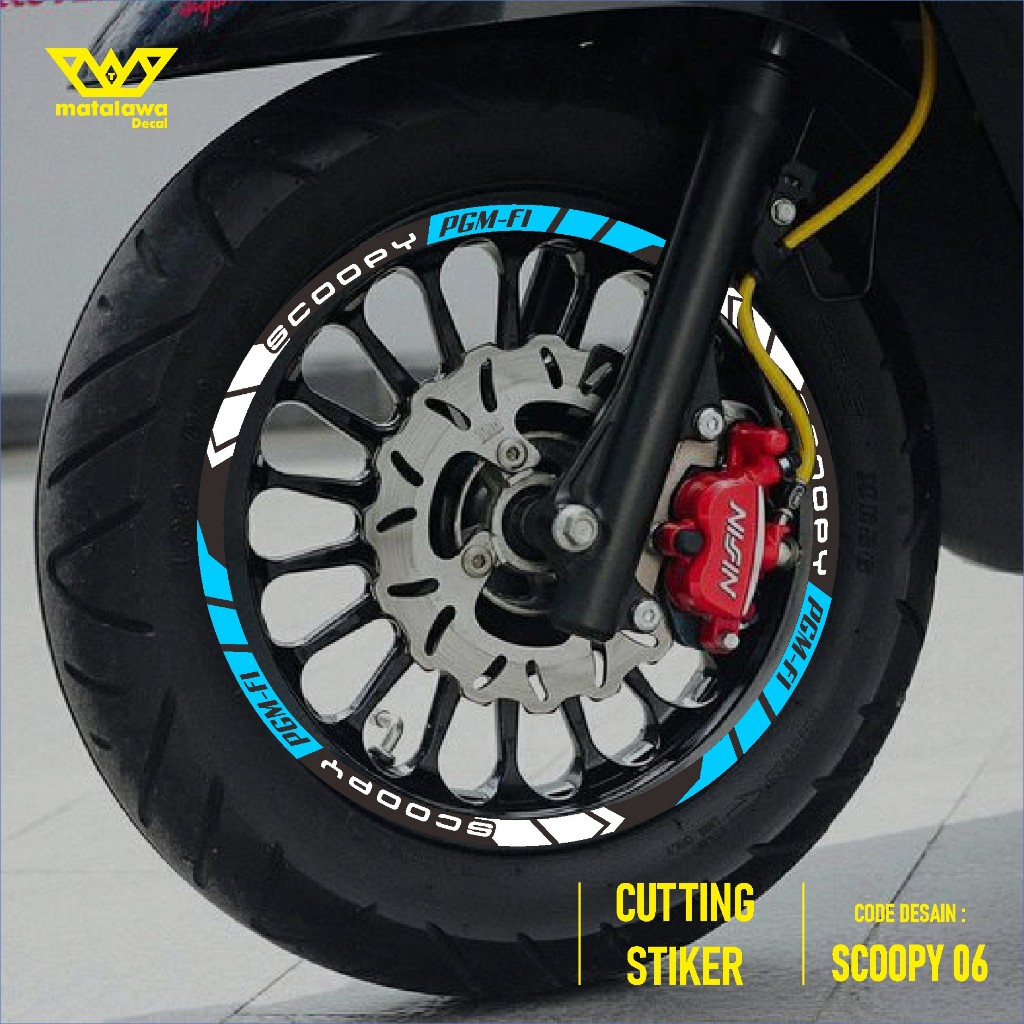 Stiker Cutting Velg Motor Scoopy R12 2020 2021 2022 2023 Nyala sticker variasi ban kode 06