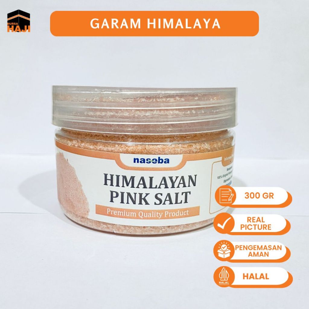 

Garam Himalaya 300gr PREMIUM By Naseba Kemasan Jar Garam Himalaya Halus Original Pakistan Pink Salt Himalayan