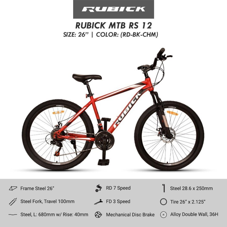 SEPEDA GUNUNG DEWASA MTB 26 RUBICK RS 12 NEW MODEL