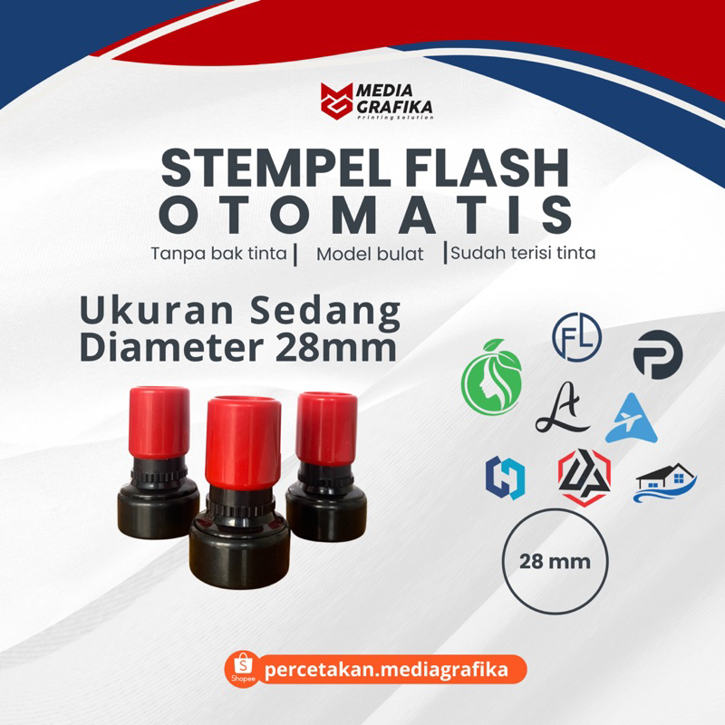 

STEMPEL FLASH CUSTOM || OTOMATIS Diameter 28mm