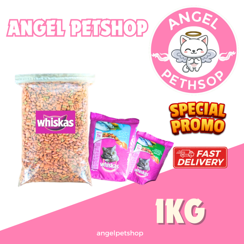 whiskas repack 1kg makanan kucing kering whiskas