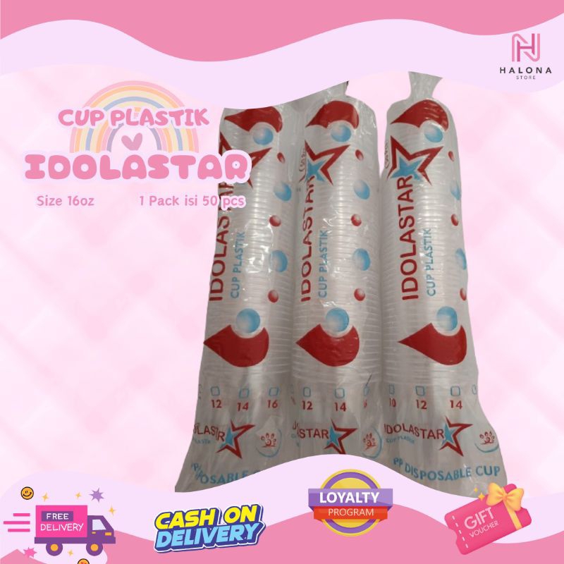 Cup Plastik Idola Star Ukuran16oz