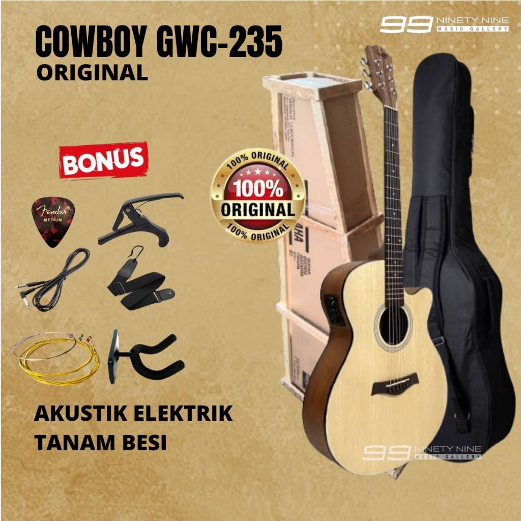 Gitar Guitar Akustik Elektrik Cowboy Original GWC235 NA NS guitar akustik elektrik original bergaran