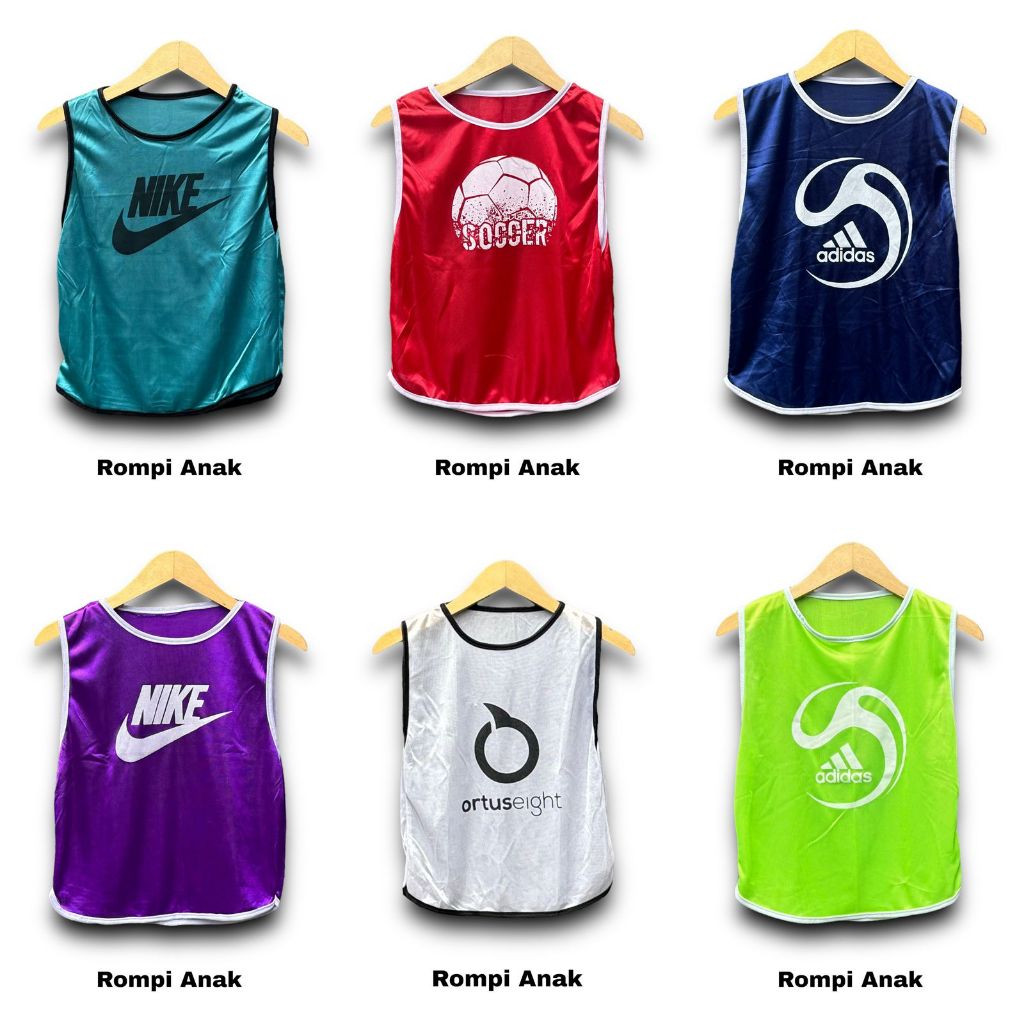 Rompi Bola Anak Rompi Futsal Anak 7-14 Tahun Rompi Latihan Tim Bola Anak Anak Rompi Olahraga Junior 