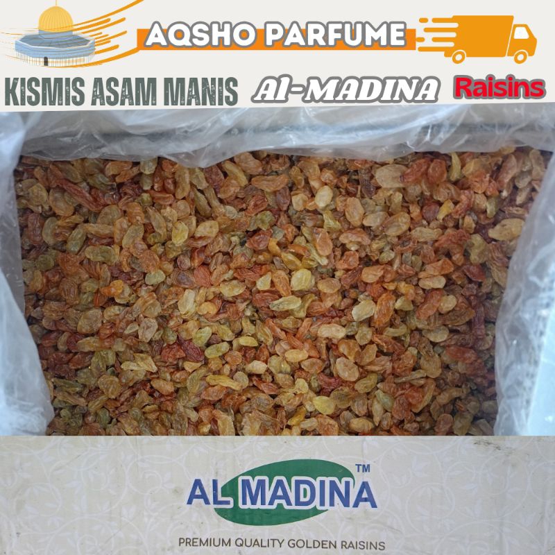 

Kismis Asam Manis AL MADINA Premium Quality Golden Raisins, Kismis 1kg 500gr 250gr Oleh oleh Haji, oleh oleh Umroh