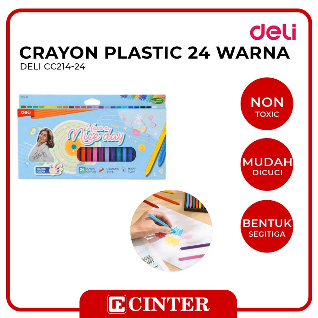 

DELI - CRAYON PLASTIK / CAT CRAYON CC214-24 ISI 24 WARNA SPECIAL AGNES MO EDITION