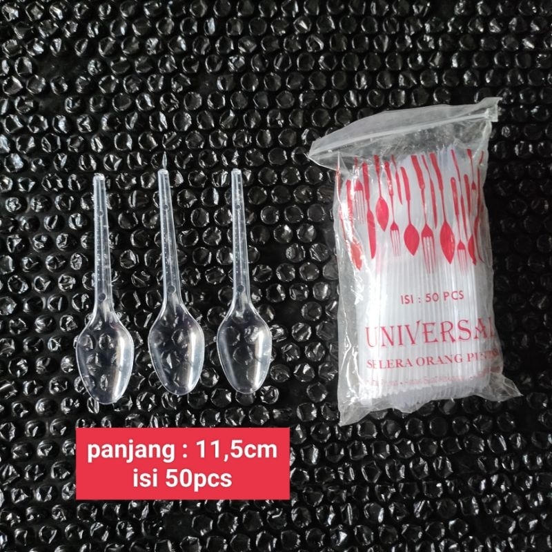 sendok jelly puding es krim sendok plastik es cream agar isi 50 Bening Sendok STG