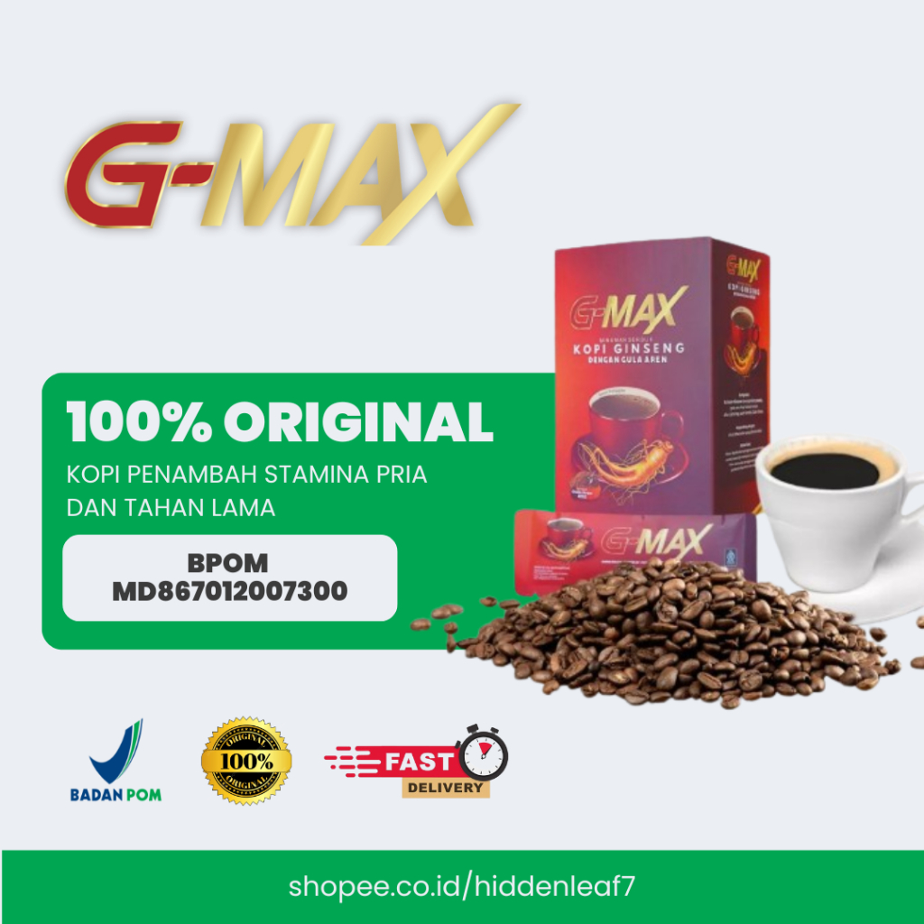 

Kopi G-MAX 3 SACHET KOPI Kuat Stamina Untuk Priaa Maupun Wanita Agar Tahan Lama - BISA NGECER