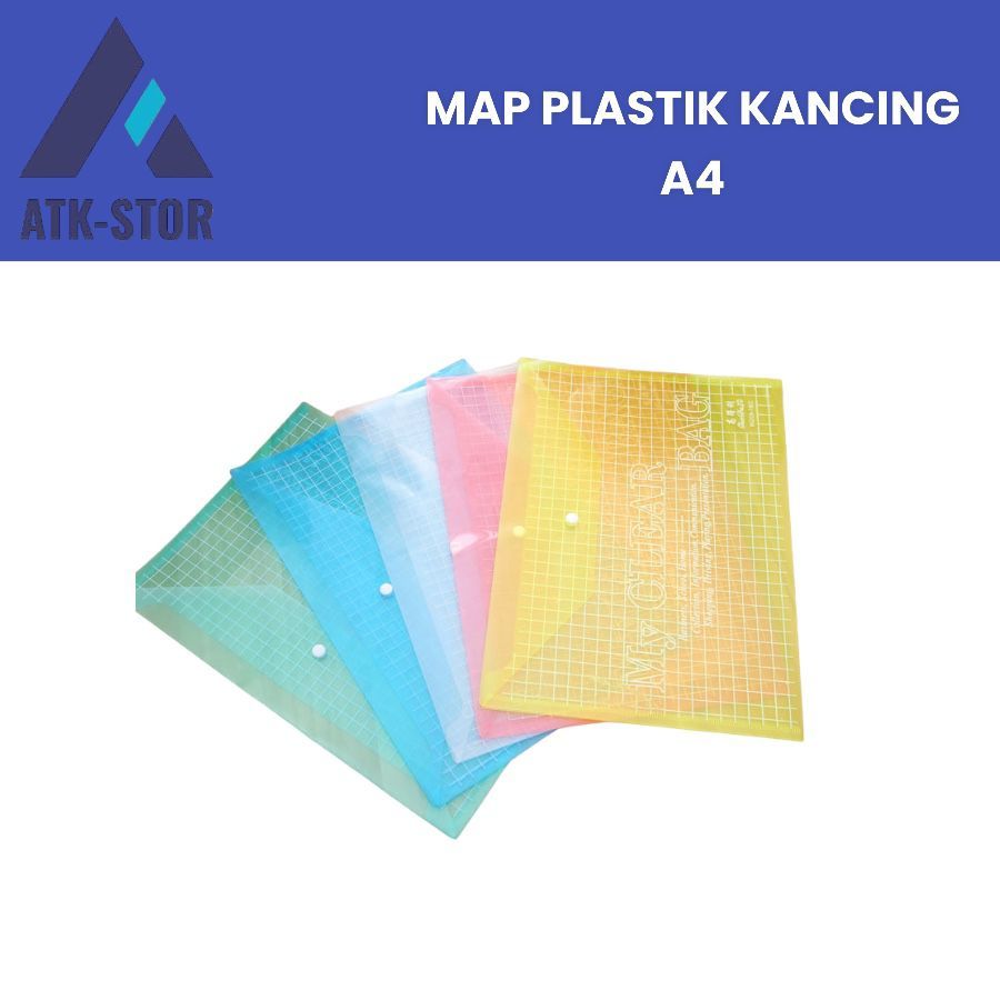 

Map Plastik Kancing Ukuran A4 Serbaguna 1Pcs RANDOM