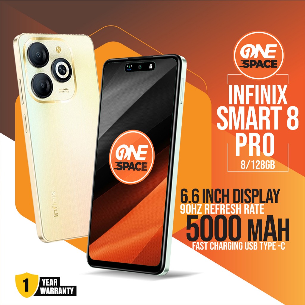 Infinix Smart8 Pro 8/128 GB RAM 8GB ROM 128GB Smart 8 Pro HP Garansi Resmi
