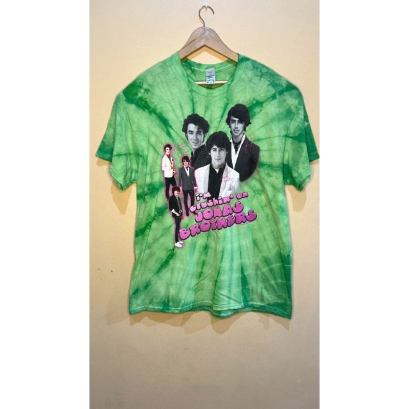 kaos band vintage jonas brothers tiedye