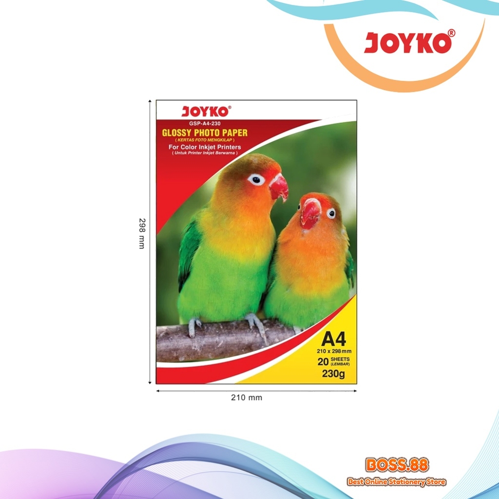 

GLOSSY PHOTO PAPER / KERTAS FOTO JOYKO A4 230 GR (1 PACK)