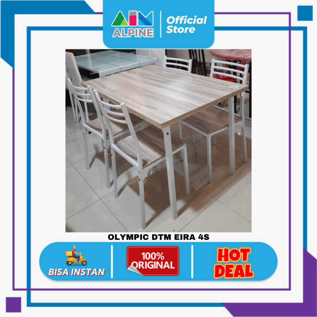 MEJA MAKAN SET 4 KURSI OLYMPIC DTM EIRA 4S