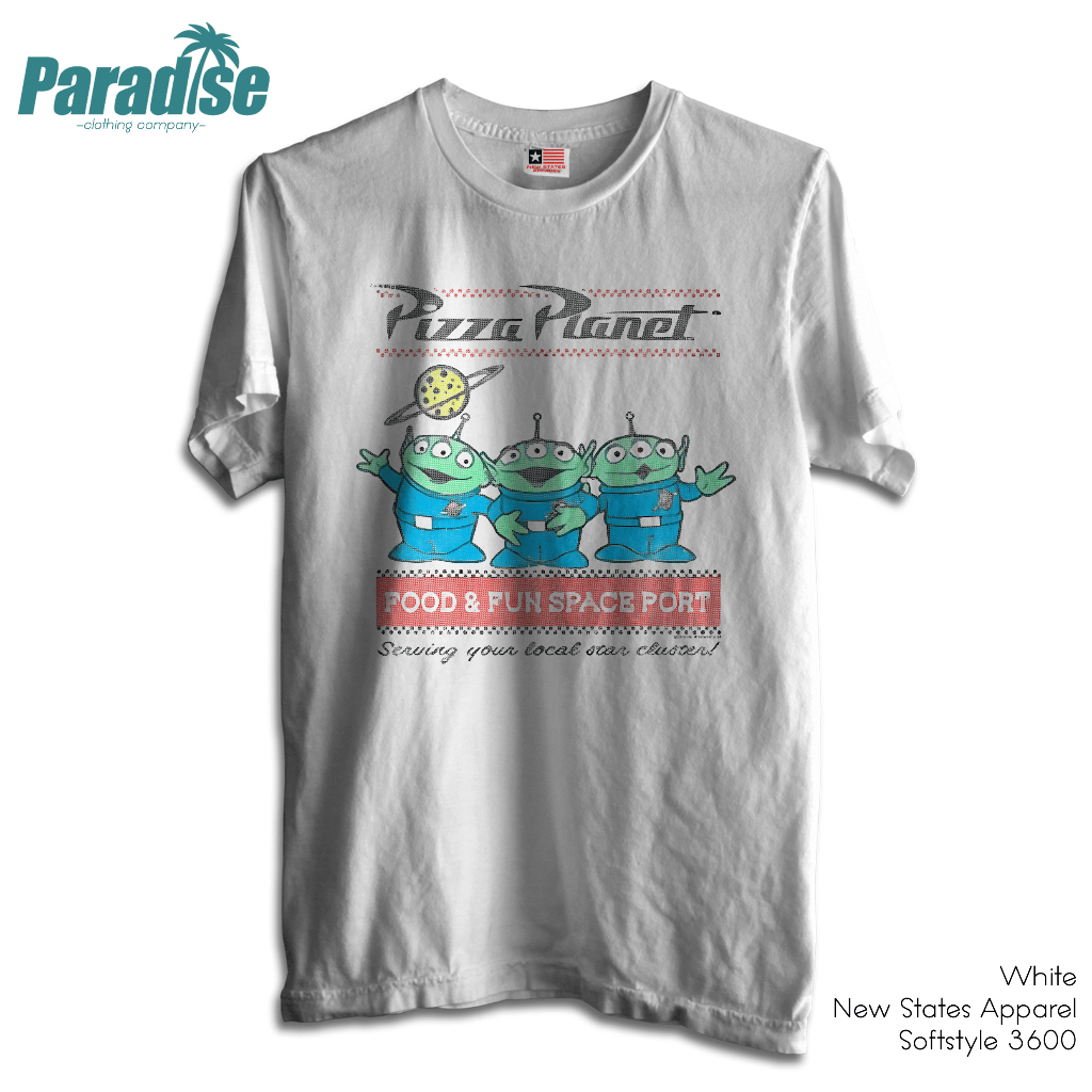 PARADISE Baju Film - Toy Story Alien  pizza Planet White