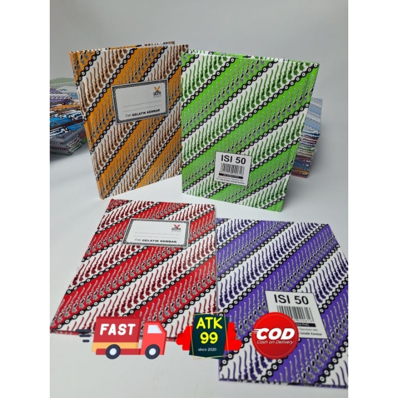 

1 Pcs HARD COVER Kwarto 50 Lembar/Buku Batik/Buku Tulis Kwarto GK/Kertas