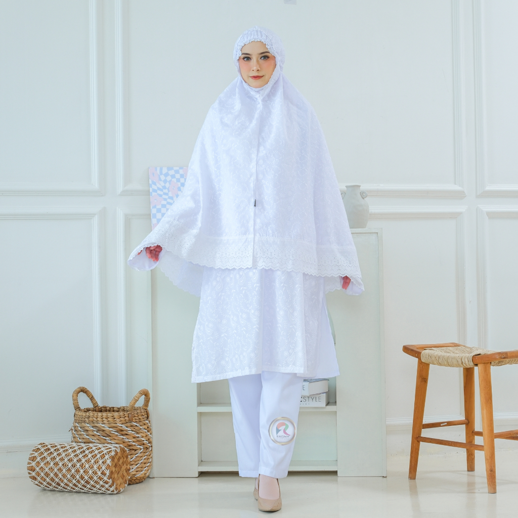 Baju Ihrom Perlengkapan Umroh Haji Wanita Katun Indun