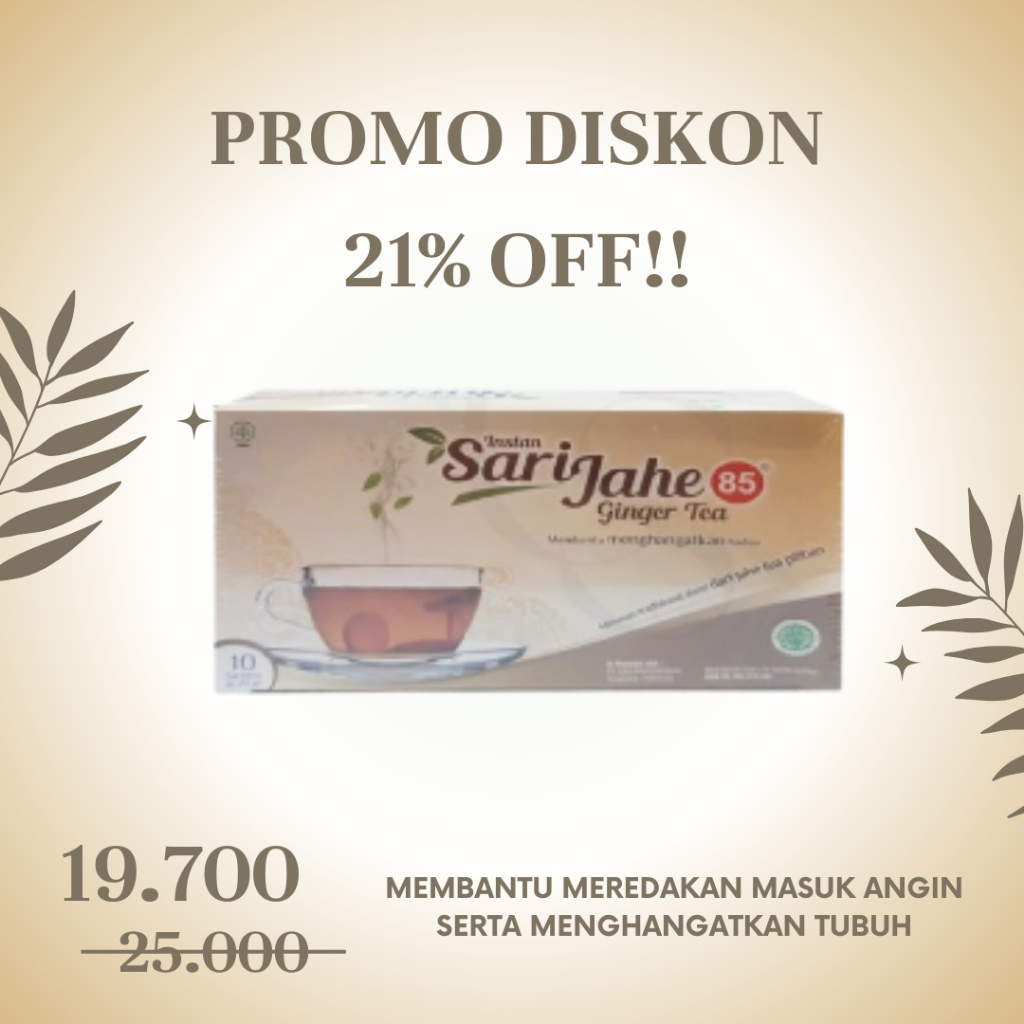 

SARI JAHE INSTANT(MENGOBATI MASUK ANGIN & MENYEGARKAN BADAN)10'S