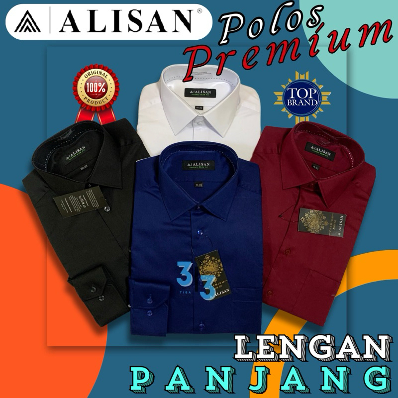 Kemeja ALISAN POLOS PREMIUM SLIM FIT Lengan Panjang ORIGINAL
