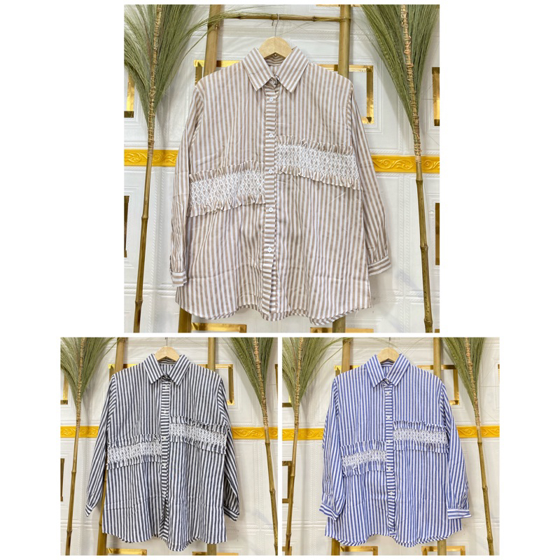 blouse brukat kombi renda tengah