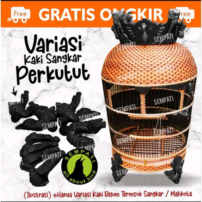 Mahkota sangkar burung perkutut fullset sama kaki nya