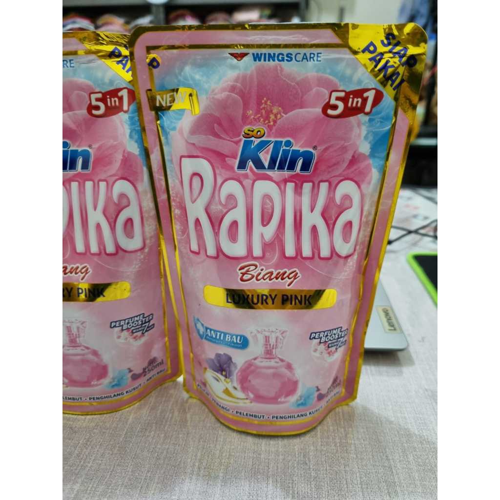 Rapika Pelicin Pakaian Biang 5 In 1 Luxury pink - 250 ML,Anti Bau,So Klin,Wings Care