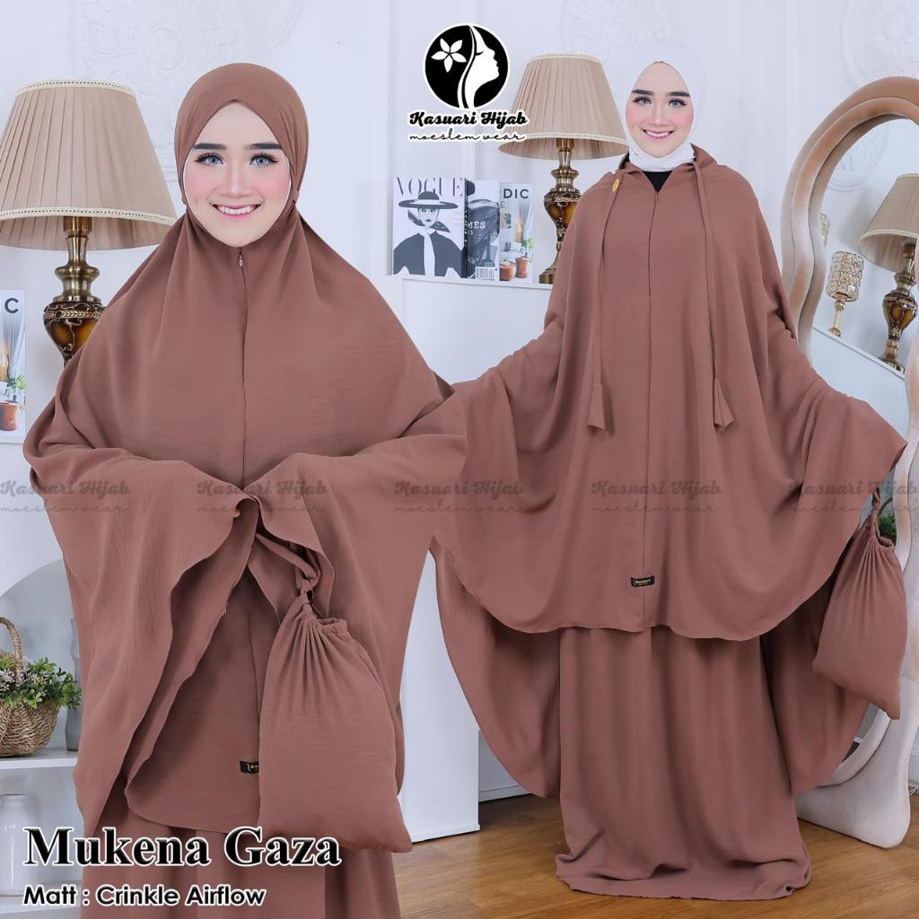 MUKENA GAZA RESLETING_kasuari hijab_cringkel airflow