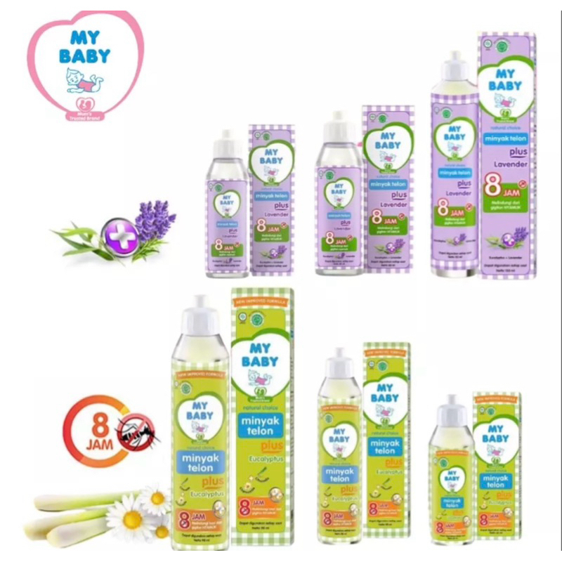 MY BABY Minyak telon 150ml Dan Eucalyptus 60ml , 90ml dan 150 ml / mybaby 150 ml LAVENDER