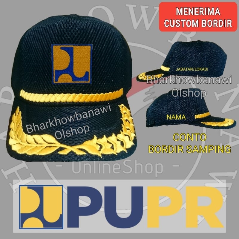TOPI PUPR PADI KAPAS BORDIR | Topi custom bordir logo suka suka