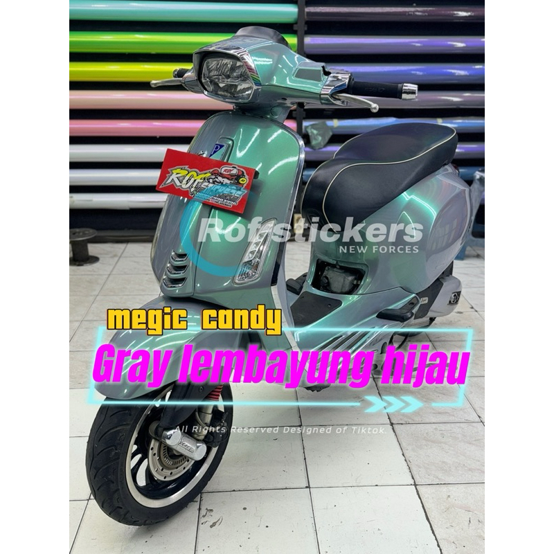 sticker skotlet motor gray lembayung hijau abu lembayung hijau megic candy harga per 50cm