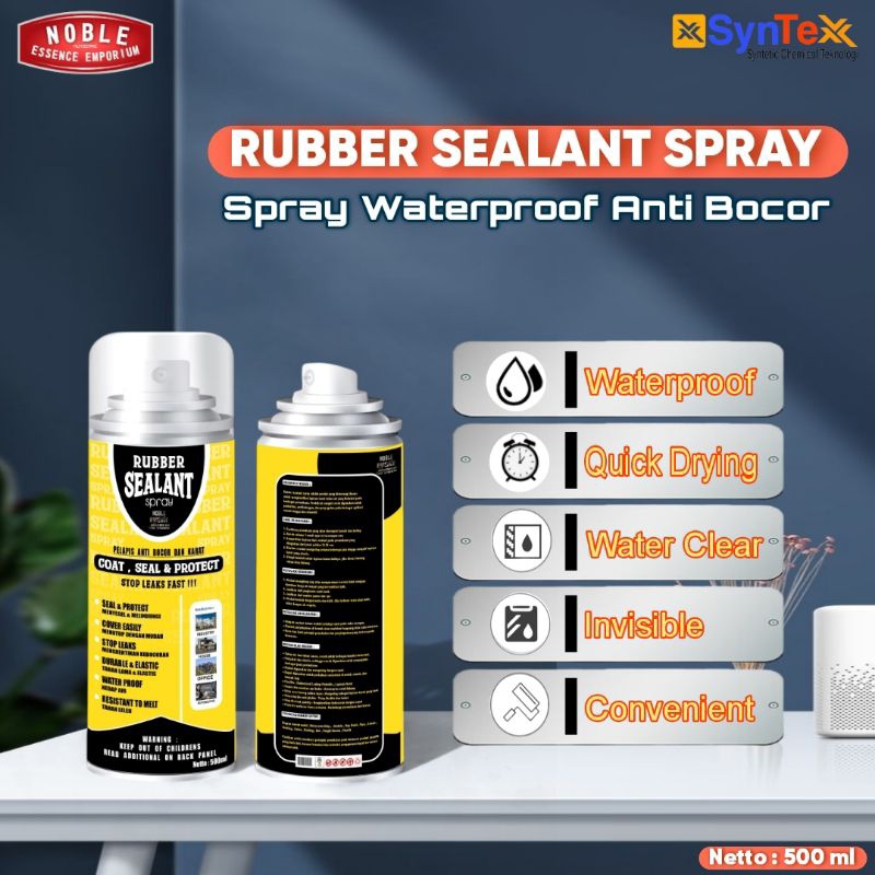Noble Rubber Sealant Spray Ajaib Waterproof Noble Liquid Rubber Sealant Spray 500ml - Pelapis Waterp