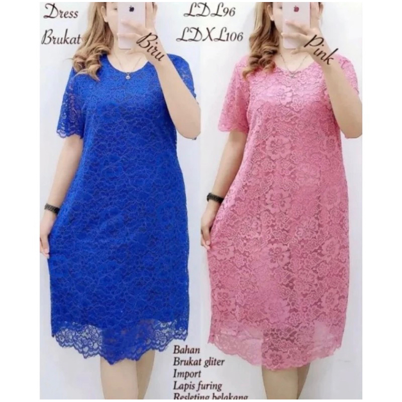 Dress Pendek Brokat /Dress Modern Dress Natalan/ Dress Kondangan