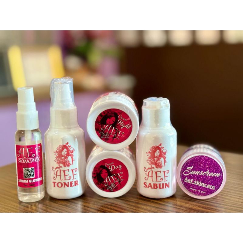 Paket wajah lengkap + serum + suncreen Aef Beauty/ cream aef paket lengkap