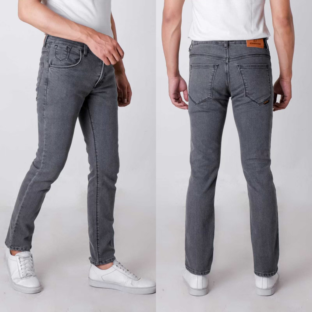 Celana Jeans Pria Panjang Slim Fit Navy Blue Celana Jeans Stretch Panjang Original