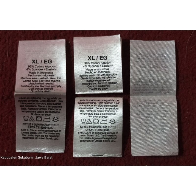 

Label Pakaian brand (Size, Misc, Care, Flag) Label uk.(3x8)cm Label Size, Label Wash, Label Kerah