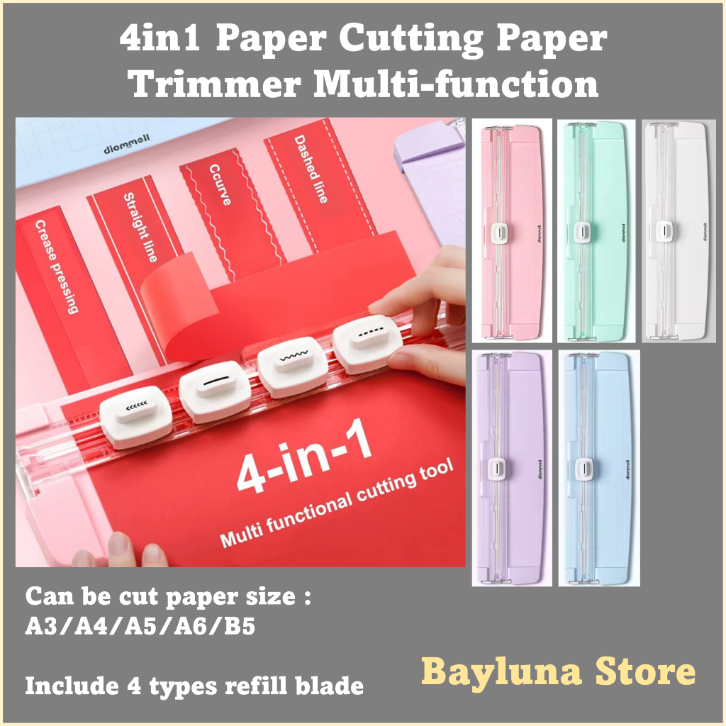 

BYL Paper Trimmer 4in1 Paper Cutting Multi Function Creasing Machine for A3/A4/A5/A6/B5