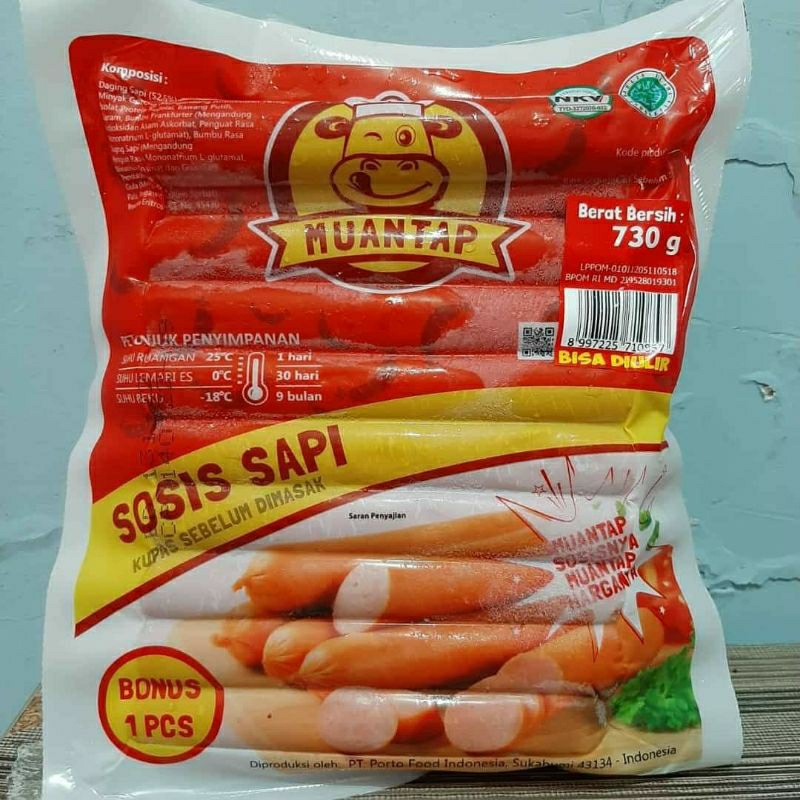 

sosis sapi muantap 730gr isi 32/muantap sosis sapi 730gr