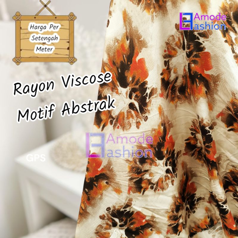 Kain Rayon Viscose Motif Abstrak